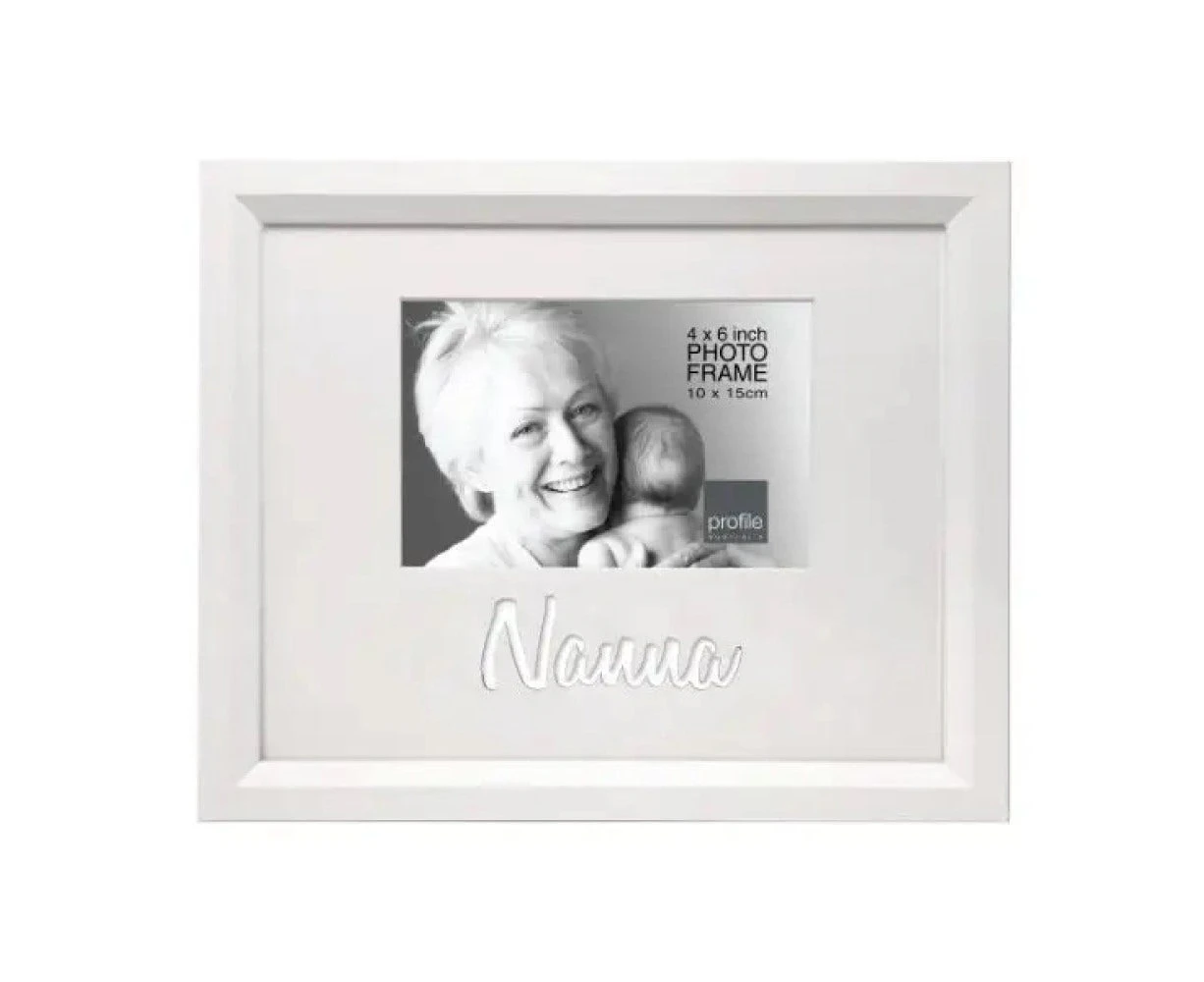 Profile Nanna Photo Frame - White - Holds a 4 x 6 inch Photo