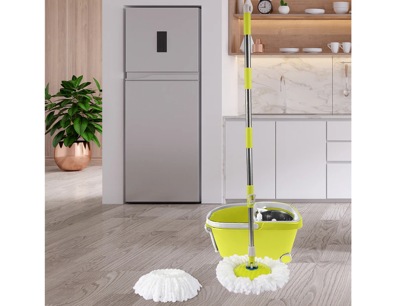 Cleanflo Spin Mop Bucket Set 360° Spinning Stainless Steel Rotating Wet Dry