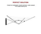 26m 5 Arm Wall Hang Mountable Clothes Airer Dryer Washing Line Bathroom Kitchen