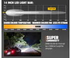 LIGHTFOX 14inch LED Light Bar Super Slim Single Row Combo Beam Lamp Offroad 4x4