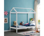 ALL 4 KIDS Layla White Wooden House Single Bed with Under Bed Storage