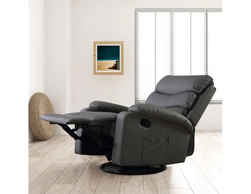 Levede Massage Chair Recliner Chairs Heated Lounge Sofa Armchair 360 Swivel Grey