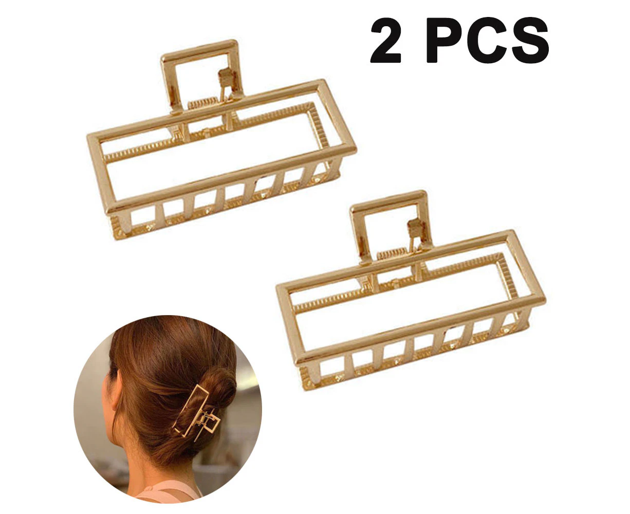 2PCS Metal claw clips, non-slip hair clips, hollow jaw hair clip for  flxing, fixed strong clips, retro hair clips, hair accessories for women,  girls - Style 1 .au