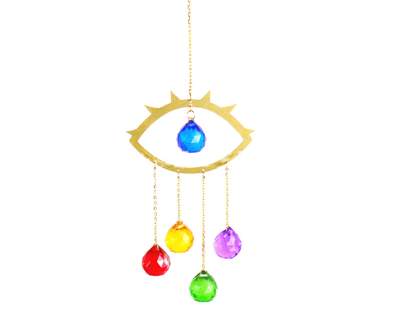 Evil Eye Suncatcher Crystal Light Catcher, Window Hanging, Home Decor, Crystal Tracery