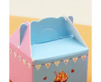 1 Set Dollhouse Cake Realistic Cute Pretend Play Boxed Cake Doll Mini Kitchen Ornament for Micro Landscape - Pink Blue