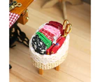 1 Set 1:12 Dollhouse Sewing Kit Realistic Decorative Simulated Miniature Fabric Patch DIY Basket Doll Accessories for Gift