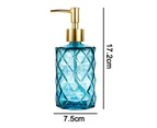 Glass hand sanitizer bottle 330ml press shampoo bottle shower gel conditioner lotion sub-bottle empty bottle - Blue