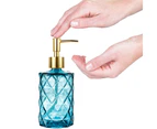 Glass hand sanitizer bottle 330ml press shampoo bottle shower gel conditioner lotion sub-bottle empty bottle - Blue