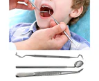 1 Set Dental Tweezers Simple Operation Ergonomics Handle Portable Effective Cleaning Oral Teeth Forceps for Clinic-2#