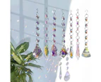 Sun Catchers with Crystals, 7 Pcs Hanging Crystals Suncatchers for Windows, Colored Crystals Prisms Glass Pendant Suncatchers Beads for Chandeliers