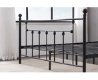 1x Metal Bed Frame Base Double Size 198x143cm Black