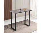 1x Rectangular High Bar Table 120x60CM Faux Marble Pietra Grey with Black Metal legs For Stool Kitchen Pub Bistro