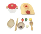Kitchen Utensil Toys Safe Interactive Wood Play Cooking Toys Set for Family-B