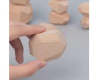 36 piece wooden building blocks set,handmade wooden stone