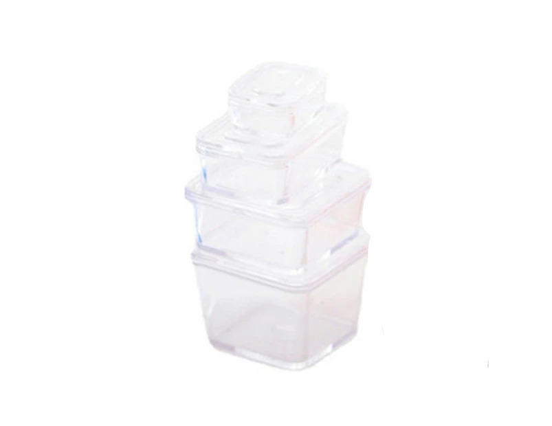 4 Pcs/Set Miniature Storage Box with Lid Small And Three-dimensional Mini Exquisite Ornament Entertainment No Rough Edge Mini Storage Box - B Clear