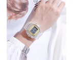 Fashion Men Women Watches Gold Casual Transparent Digital Sport Watch Lover's Gift Clock Waterproof Children Kid's Wristwatch