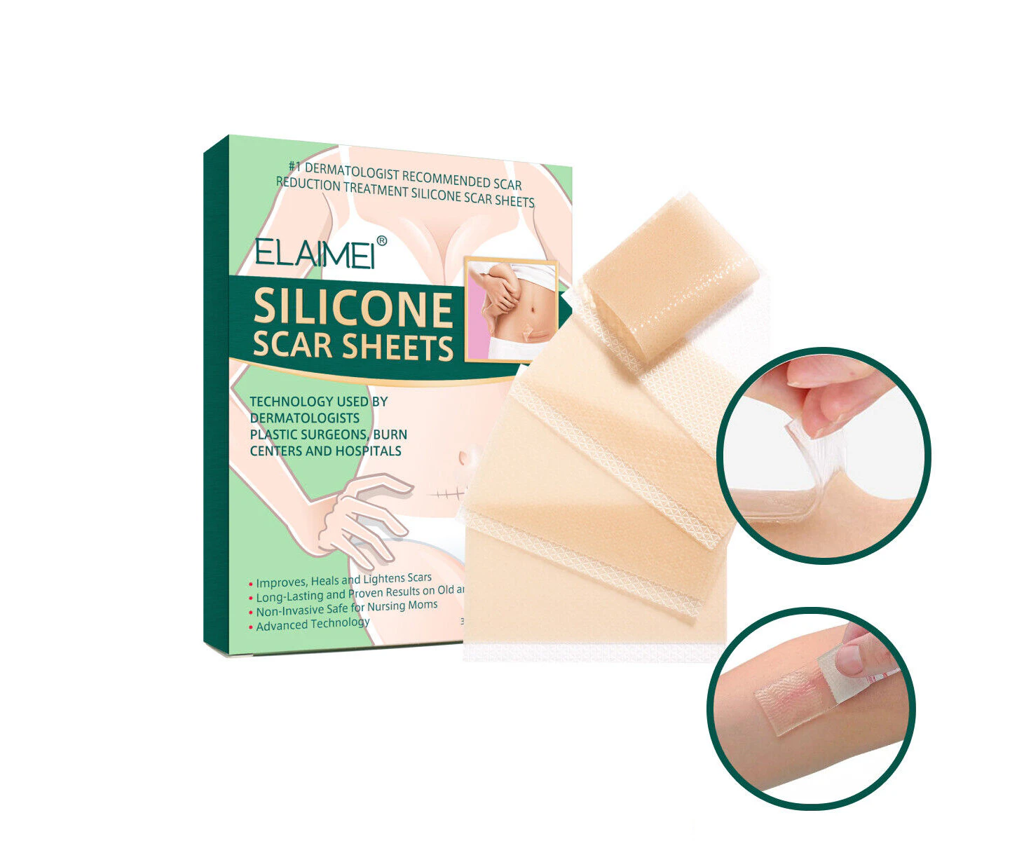 Scar Silicone Gel Sheet Patch Removal Skin Repair Wound