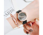 Luxury Rhinestones Women Watches Fashion Three Eyes Dial Design Ladies Wristwatches Qualities Female Quartz Leather Watch Gifts