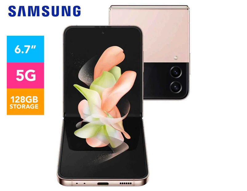 catch.com.au | Samsung Galaxy Z Flip4 128GB Smartphone Unlocked - Pink Gold
