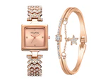 New 2pcs Set Gold Watch Luxury Women Fashion Ladies Quartz Diamond Wristwatch Elegant Female Bracelet Watches Reloj Mujer