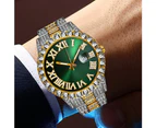 New Relogio Masculino Men's Watches Bracelet Set Luxury Quartz Watches Stainless Steel Diamond Fashion Luxury Clock Gift For Men
