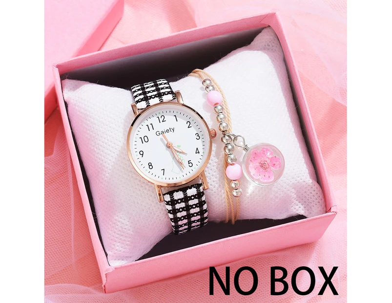 New Ladies Wrist Watches Women Simple Watches Casual Plaid Leather Strap Quartz Watch Bracelet Set Montre Femme Relogio Feminino