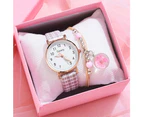 New Ladies Wrist Watches Women Simple Watches Casual Plaid Leather Strap Quartz Watch Bracelet Set Montre Femme Relogio Feminino