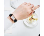 Simple Watch For Women Bracelet Casual Leather Rectangle Ladies Watches Female Quartz Clock Dress Rhinestone Women Wrist Watch