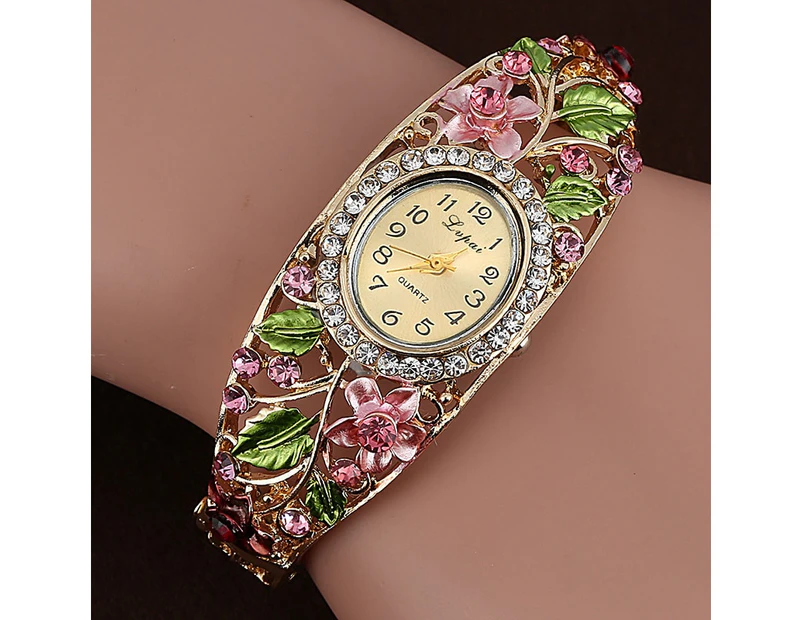 4pcs Luxury Set Watch Women Magnet Buckle Flower Bracelet Rose - Etsy