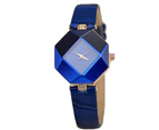 Women Watches Gem Cut Geometry Crystal Leather Quartz Wristwatch Fashion Dress  Ladies Gifts Clock Relogio Feminino 5 Color