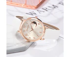 Women Watch Moon Numbers Dial Bracelet Watches Set Ladies Leather Band Quartz Wristwatch Women Female Clock Relogio Mujer Hot