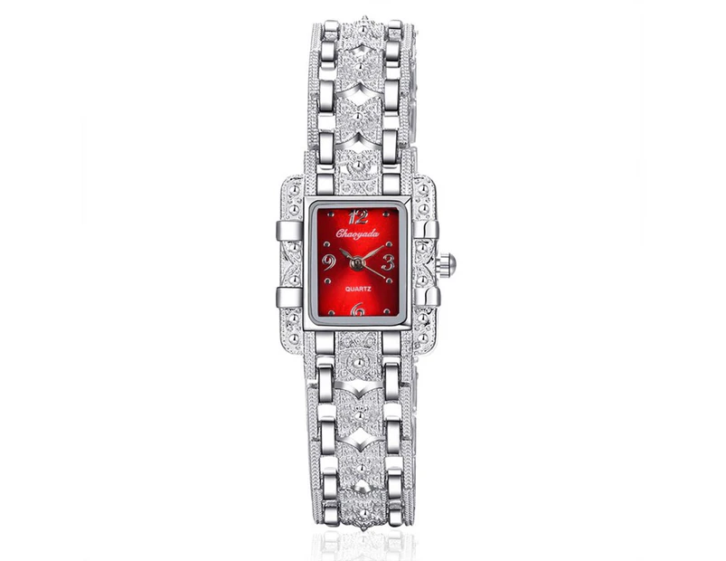 Women Watch Rectangle Dial Silver Stainless Steel Crystal Watches Fashion Quartz For Women ladies major relojes Hot Sale Relojes