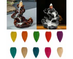 200Pcs Cones Ceramic Backflow Waterfall Smoke Incense Burner Censer Holder Gifts