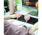 1 Set 1200mAh 7 Blades 3 Adjustable Speed USB Rechargeable Hanging Neck Fan High Flexibility Indicator Light Hands Free Wearable Fan for Outdoor - Pink