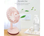 1 Set 500mAh USB Rechargeable 3 Speeds Desk Fan Non-slip Stable Base Easy to Carry Fast Cooling Ultra Quiet Mini Fan for Office - Pink