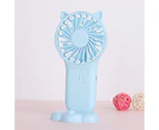 Mini Fan Phone Holder Function Strong Wind Lightweight Mini Electric Table Cooling Fan for Summer - Blue