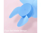 Student Fan 3 Speeds Strong Wind Deer Horn Design Pocket Size Handy Fan for School - Blue