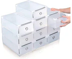 10X shoe box shoe storage stacking box shoe rack with lid transparent plastic