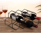 9 Bottles Metal Wine Rack, Countertop Free-Stand Wine Storage Holder, Space Saver Protector For Red & White Wines