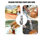 6 in 1 Pocket Utensil Camping Set Tools Travel Spoon Fork Knife Folding Hiking