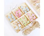 1 Box Wooden Clips Colorful Cartoon Heart-shaped Portable Wood Wall Photo Clips Household Supplies Multicolor
