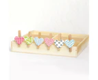 1 Box Wooden Clips Colorful Cartoon Heart-shaped Portable Wood Wall Photo Clips Household Supplies Multicolor