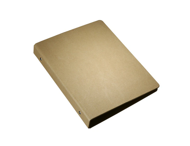2pcs Kraft Paper 6-Holds Round Ring Binder Binding Hard Cover Protector for Journal Note Book (A5 Size)