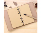 2pcs Kraft Paper 6-Holds Round Ring Binder Binding Hard Cover Protector for Journal Note Book (A5 Size)