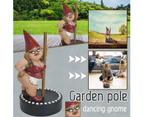 Garden Gnome Statues Resin Gnome Figurine Pole Dancing Goblin Gnome Tomte Nisse Dwarf Sculptures Fairy Funny Ornaments