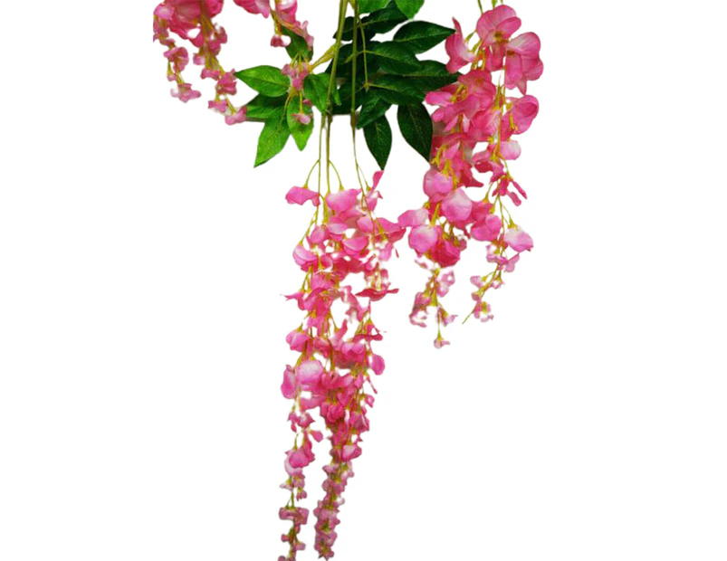 Vine Wisteria Artificial Flowers Wedding Arch Gazebo Decoration Home Garland-Pink