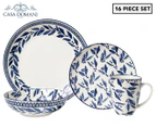 Casa Domani 16-Piece Leccino Dinner Set - Blue/White