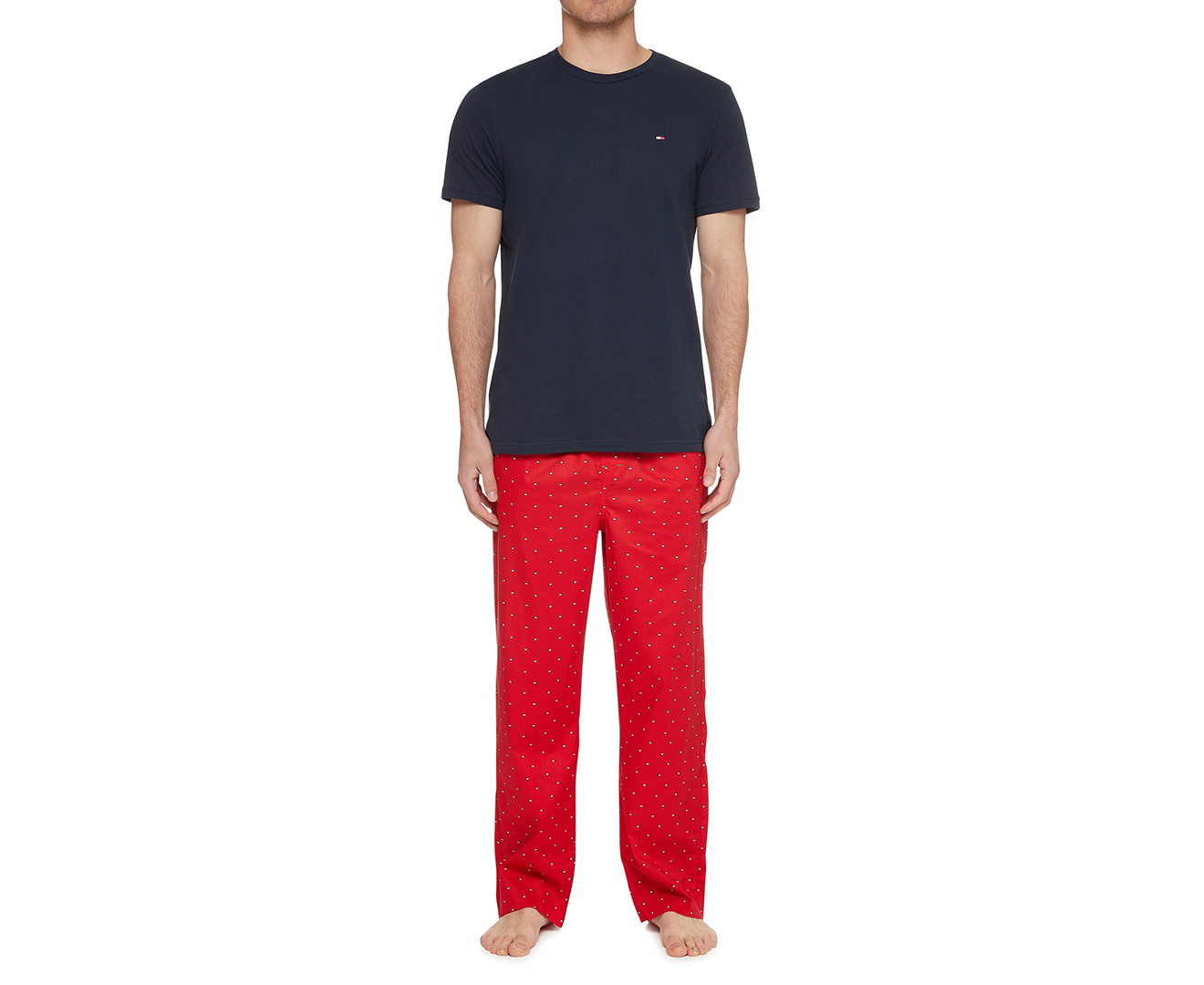 New Tommy Hilfiger 2pc Men's Cotton Poplin Pajama Sleep Set Pants Shirt  Medium