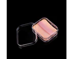 Portable Clear Storage Box Necklace Ring Organizer Rectangle Powder Puff Holder