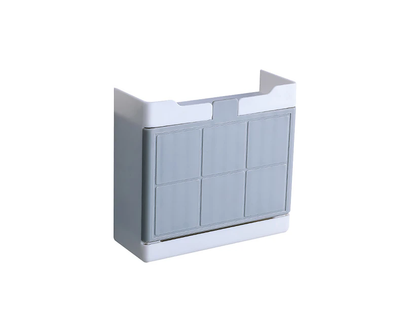 Soap Storage Holder Wall Mounted Self-drain ABS Plastic Soap Storage Rack for Bathroom-Grey